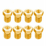 8 PCS Bugatti 3D Printer Accessories E3D-V5 V6 Nozzle M6 Thread Consumables Hot Nozzle, Size:1.75/0.2mm