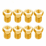 8 PCS Bugatti 3D Printer Accessories E3D-V5 V6 Nozzle M6 Thread Consumables Hot Nozzle, Size:1.75/0.3mm