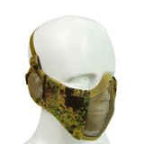 WoSporT Half Face Metal Net Field  Ear Protection Outdoor Cycling Steel Mask(Army Green Flower)