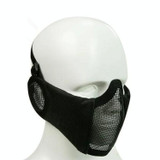 WoSporT Half Face Metal Net Field  Ear Protection Outdoor Cycling Steel Mask(Black)