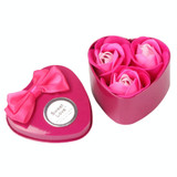 3 Soap Flowers Valentine's Day Gifts Tanabata Gifts Wedding Creative Gifts Heart Shaped Iron Box Roses(Rose red)