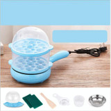 Multifunction Mini  Non-Stick Frying Pan Boiler Steamer Cooker Poached Eggpot(Blue double storey package)