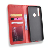 Magnetic Buckle Retro Crazy Horse Texture Horizontal Flip Leather Case for HTC Desire 19+(Desire 19 Plus) , with Holder & Card Slots & Photo Frame(Red)