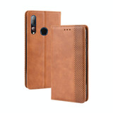 Magnetic Buckle Retro Crazy Horse Texture Horizontal Flip Leather Case for HTC Desire 19+(Desire 19 Plus) , with Holder & Card Slots & Photo Frame(Brown)