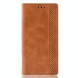 Magnetic Buckle Retro Crazy Horse Texture Horizontal Flip Leather Case for HTC Desire 19+(Desire 19 Plus) , with Holder & Card Slots & Photo Frame(Brown)