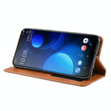 Magnetic Buckle Retro Crazy Horse Texture Horizontal Flip Leather Case for HTC Desire 19+(Desire 19 Plus) , with Holder & Card Slots & Photo Frame(Brown)