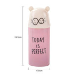 2 PCS Cartoon Portable Travel Home Bathroom Toothbrush Case Storage Box Mouth Cup(Pink)