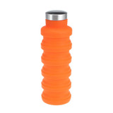 Portable Silicone Water Bottle Retractable Folding Coffee Bottle Outdoor Travel Drinking Sport Drink Kettle,Capacity:500ml(Orange)