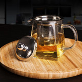 Stainless Steel Clear Heat Resistant Glass Filter Tea Pot, Capacity: 750ml