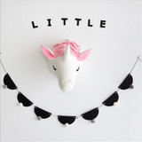 Children Room Wall Stuffed Plush Toy Baby Bedroom Decoration Animal Head Wall Decorate Toy Doll for Kids(Unicorn)