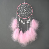 Handmade Decorative Dream Catcher Wall Hanging Dreamcatcher Feather Crafts Kids Stuff Wall Room Decor(pink)