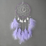Handmade Decorative Dream Catcher Wall Hanging Dreamcatcher Feather Crafts Kids Stuff Wall Room Decor(Purple)