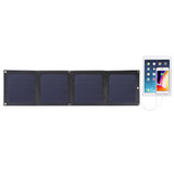 HAWEEL 14W 4-Fold ETFE Solar Panel Charger with 5V / 2.1A Max Dual USB Ports, Support QC3.0 and AFC(Black)