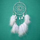 Handmade Decorative Dream Catcher Wall Hanging Dreamcatcher Feather Crafts Kids Stuff Wall Room Decor(white)