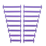 16 PCS / Set Running No Tie Shoelaces Fashion Unisex Athletic Elastic Silicone ShoeLaces(Purple)