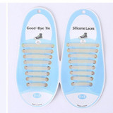 16 PCS / Set Running No Tie Shoelaces Fashion Unisex Athletic Elastic Silicone ShoeLaces(Gold)