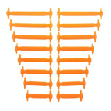 16 PCS / Set Running No Tie Shoelaces Fashion Unisex Athletic Elastic Silicone ShoeLaces(Orange)