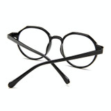 Fashion Eyeglasses Retro TR Frame Plain Glass Spectacles(Bright black)