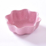 5 PCS Creative Plum Shape Dishes Wheat Straw Seasoning Dish Snack Plate Chili Sauce Ketchup Dressing Salt Dish,Size:7x7x2.5cm(pink)