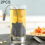 2PCS Creative Cute Owl Tea Strainer Tea Bags  Food Grade Silicone Tea Infuser Filter(Gray)