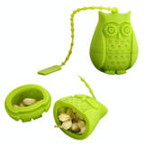 2PCS Creative Cute Owl Tea Strainer Tea Bags  Food Grade Silicone Tea Infuser Filter(Gray)