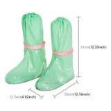 High Tube PVC Non-slip Waterproof Reusable Rain Shoe Boots Cover, Size:M (Green)