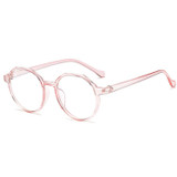 Fashion Eyeglasses Retro TR Frame Plain Glass Spectacles(Pink)