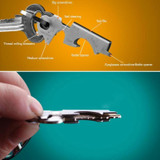 8 in 1 Multitools EDC Stainless Steel Keychain Outdoor Survival Gear Gadget(Black)