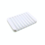 Bathroom Silicone Flexible Soap Dishes Storage Holder Soapbox(white)