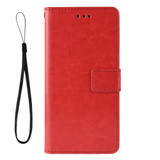 Retro Crazy Horse Texture Horizontal Flip Leather Case for Lenovo Z5S, with Holder & Card Slots & Photo Frame(Red)