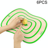 6 PCS Kitchen Chopping Blocks Flexible Transparent PP Cutting Boards M(30.5x23.5cm)(Green)