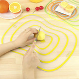6 PCS Kitchen Chopping Blocks Flexible Transparent PP Cutting Boards M(30.5x23.5cm)(Yellow)