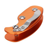 Portable Metal Key Storage Clip with Aluminum Alloy Back Clip(Orange)