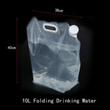 Foldable Water Bag Outdoor Sports Camping Hiking Storge Water Bucket Picnic Water Container Lifting Carrier Water Bag 10L(WHITE)