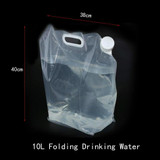 Foldable Water Bag Outdoor Sports Camping Hiking Storge Water Bucket Picnic Water Container Lifting Carrier Water Bag 15L(WHITE)