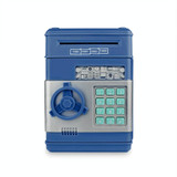 Electronic Piggy Bank ATM Password Money Coins Saving Box, Music Version(Blue)