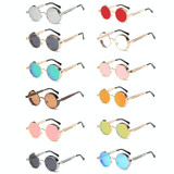 Metal Round Frame Steampunk Retro Sunglasses for Men Women(6)