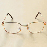 Full Metal Frame Resin Lenses Presbyopic Glasses Reading Glasses +2.50D(Gold)