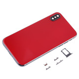 Back Housing Cover with SIM Card Tray & Side keys for iPhone X(Red)