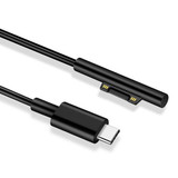 Surface Pro 7 / 6 / 5 to USB-C / Type-C Male Interfaces Power Adapter Charger Cable for Microsoft Surface Pro 7 / 6 / 5 / 4 / 3 / Microsoft Surface Go(Black)