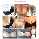 Women Self-Adhesive Strapless Bandage Blackless Solid Bra Silicone Underwear Invisible Bra, Size:XL(T Khaki)