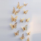 3D Wallpaper Home Decoration Hollow Butterfly Fridge Wall Stickers(Hollow Butterfly A type Silver)