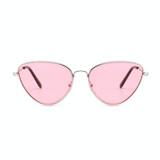 Cat Eye Sunglasses Current Trigonal Light coloured Lens Sunglasses(Pink)