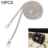 10 PCS Metal Chain Shoulder Bags Handbag Buckle Handle DIY Double Woven Iron Chain Belt 40cm(Silver)