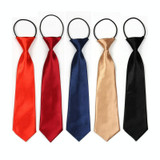 10 PCS Solid Color Casual Rubber Band Lazy Tie for Children(Orange)