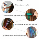 5 Sets 6 in 1 Professional 6 Colors Mini Disposable Personal Salon Temporary Hair Dye Comb Crayons Hair Dyeing Tool