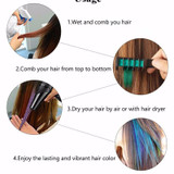 5 PCS Professional 6 Colors Mini Disposable Personal Salon Temporary Hair Dye Comb Crayons Hair Dyeing Tool(Blue)