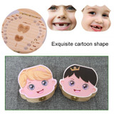 3 PCS Wood Baby Teeth Box Organizer Milk Teeth Storage Box, Language:Russian(Crown girl yellow)