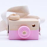 Cute Nordic Hanging Wooden Camera Toys for Kids(Pink)