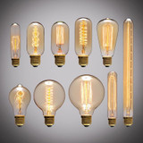 E27 40W Retro Edison Light Bulb Filament Vintage Ampoule Incandescent Bulb, AC 220V(ST64 Spirai)